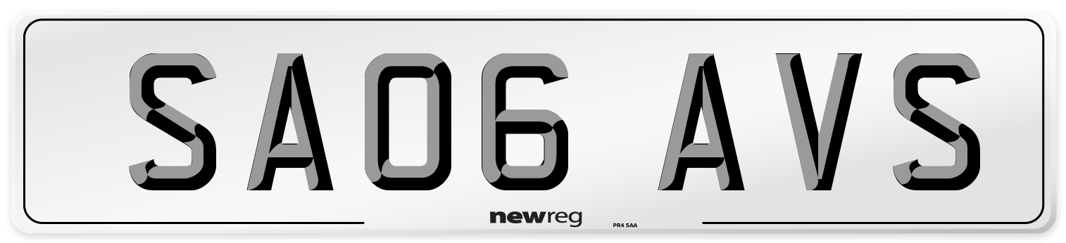 SA06 AVS Number Plate from New Reg